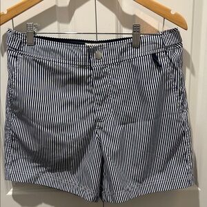 NWT Abercrombie & Fitch Men’s Striped Swim Trunks Navy White Board Shorts Size M